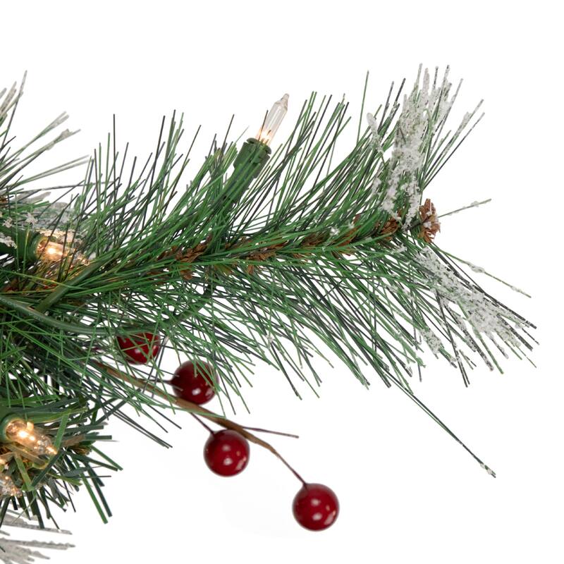 4' Pre-Lit Frosted Carolina Berry Spruce Artificial Christmas Tree Clear Lights