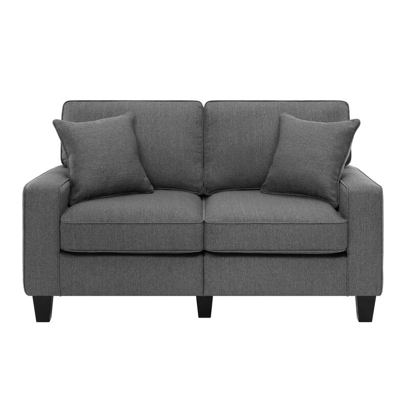 Serta Palisades Upholstered 61" Sofas for Living Room Modern Design Couch, Straight Arms, Tool-Free Assembly