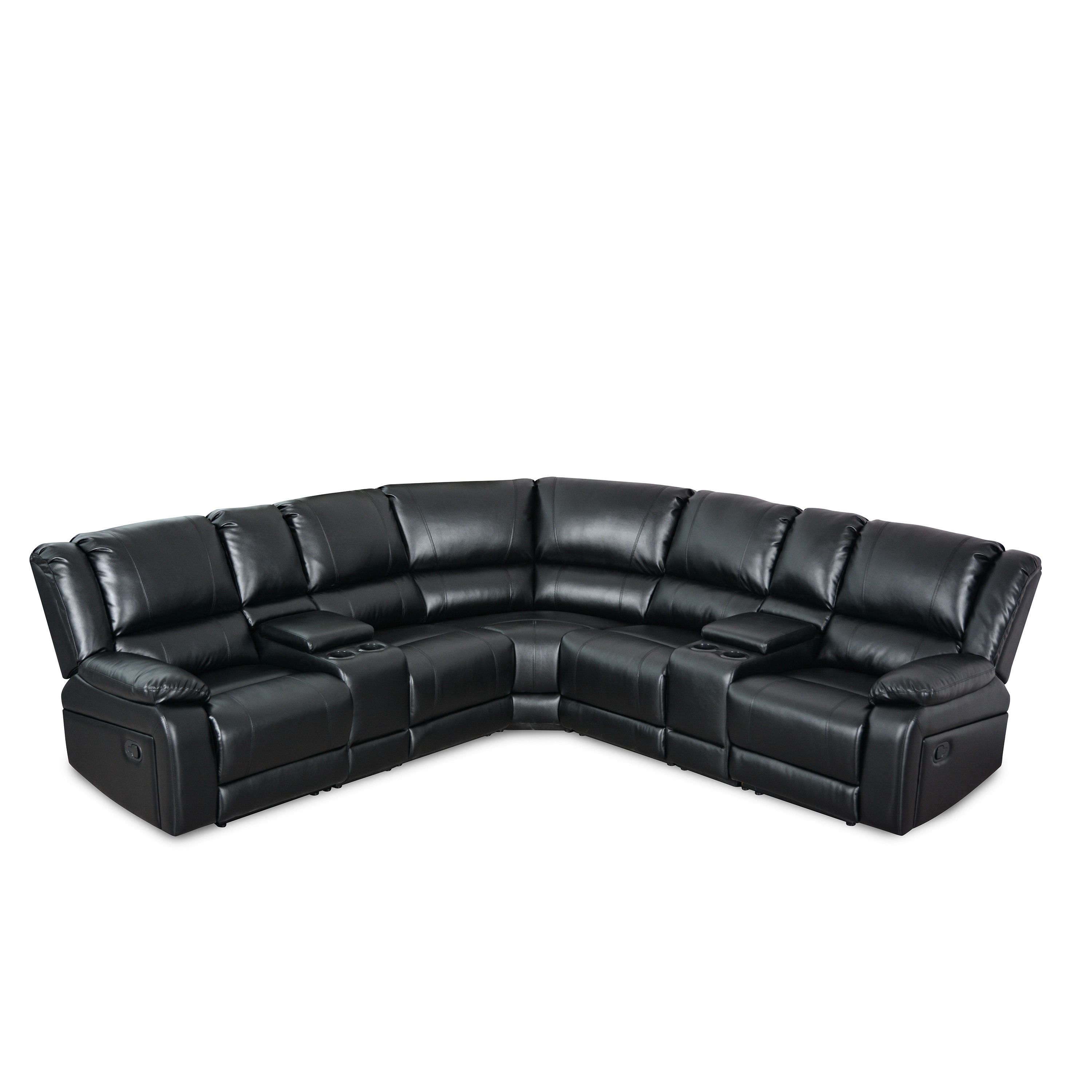 108" Modern Faux Leather 7-Piece Sectional Recliner