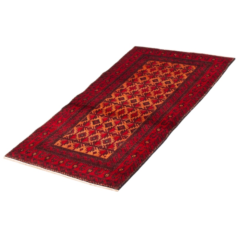 ECARPETGALLERY Hand-knotted Royal Baluch Burnt Orange Wool Rug - 3'0 x 5'9