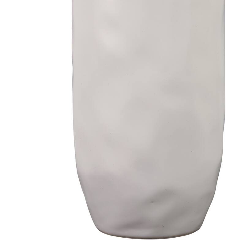 Decorative Vase - Ivory Ceramic Unique Flared Top