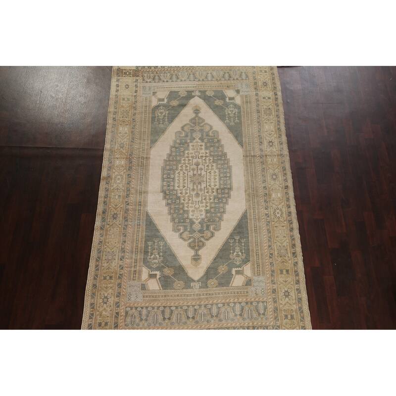 Vintage Anatolian Oriental Wool Area Rug Hand-knotted Office Carpet - 5'6" x 10'3"