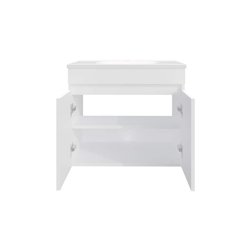 Bathroom Vanity with modern and sleek aesthetic., 2 Doors, 2 Shelves with engineered wood construction