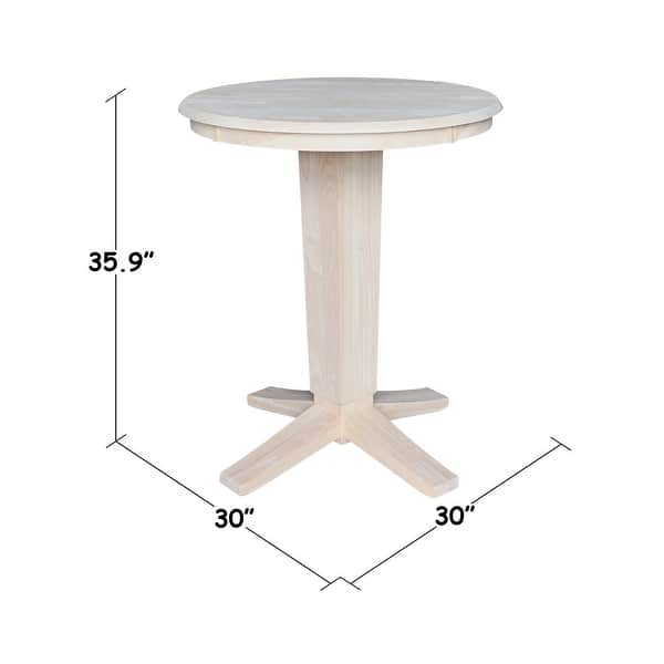 30 in Solid Wood Round Top Counter Height Pedestal Dining Table - Bed ...