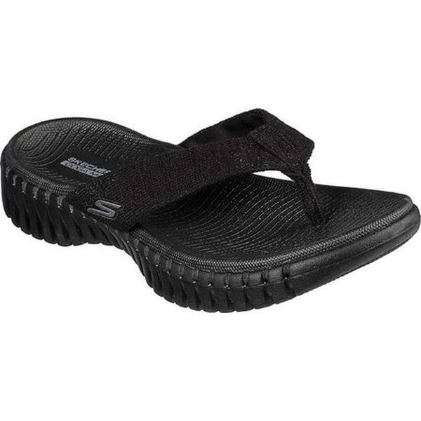 Shop Skechers Women S Gowalk Smart Masterly Flip Flop Black Black