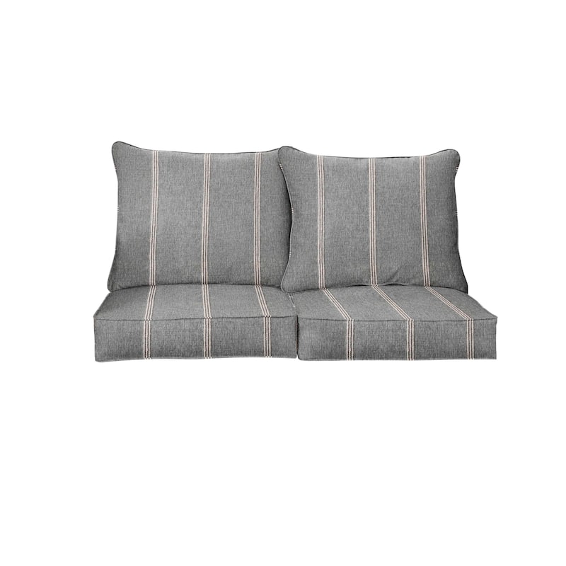 Sorra Home Sunbrella Outdoor Loveseat Pillow and Cushion Set