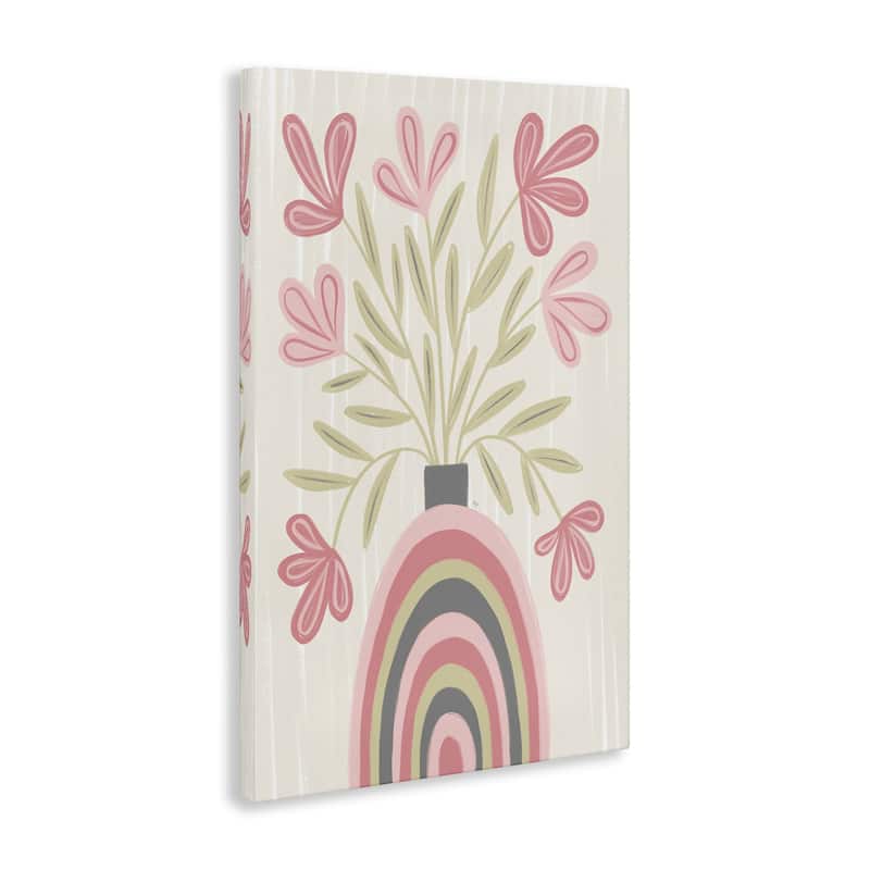 Stupell Pastel Arched Flower Vase Canvas Wall Art Design By Martina Pavlova