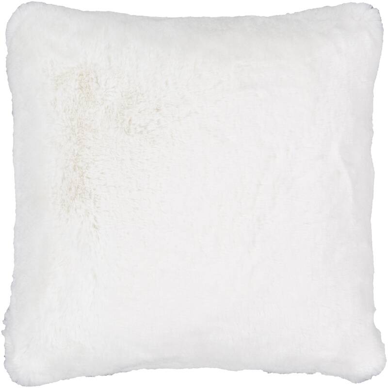 Lely Faux Fur 20-inch Poly or Feather Down Throw Pillow - Polyester - White