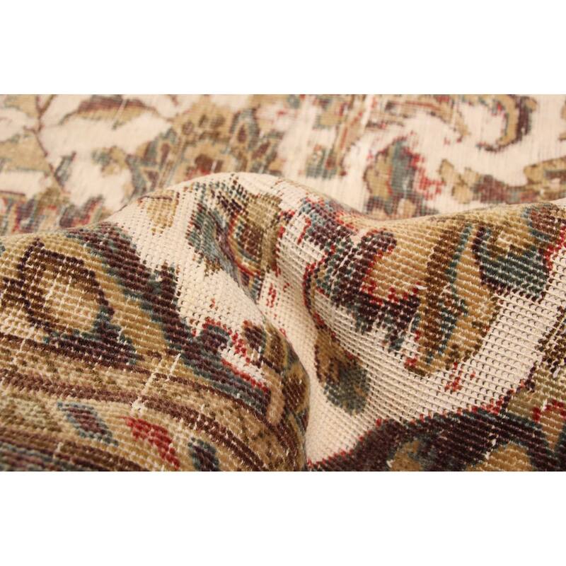 ECARPETGALLERY Hand-knotted Antalya Vintage Cream Wool Rug - 7'9 x 11'4