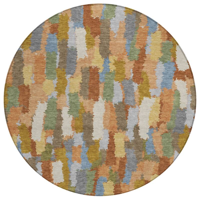 Machine Washable Indoor/ Outdoor Contemporary Stacks Chantille Rug