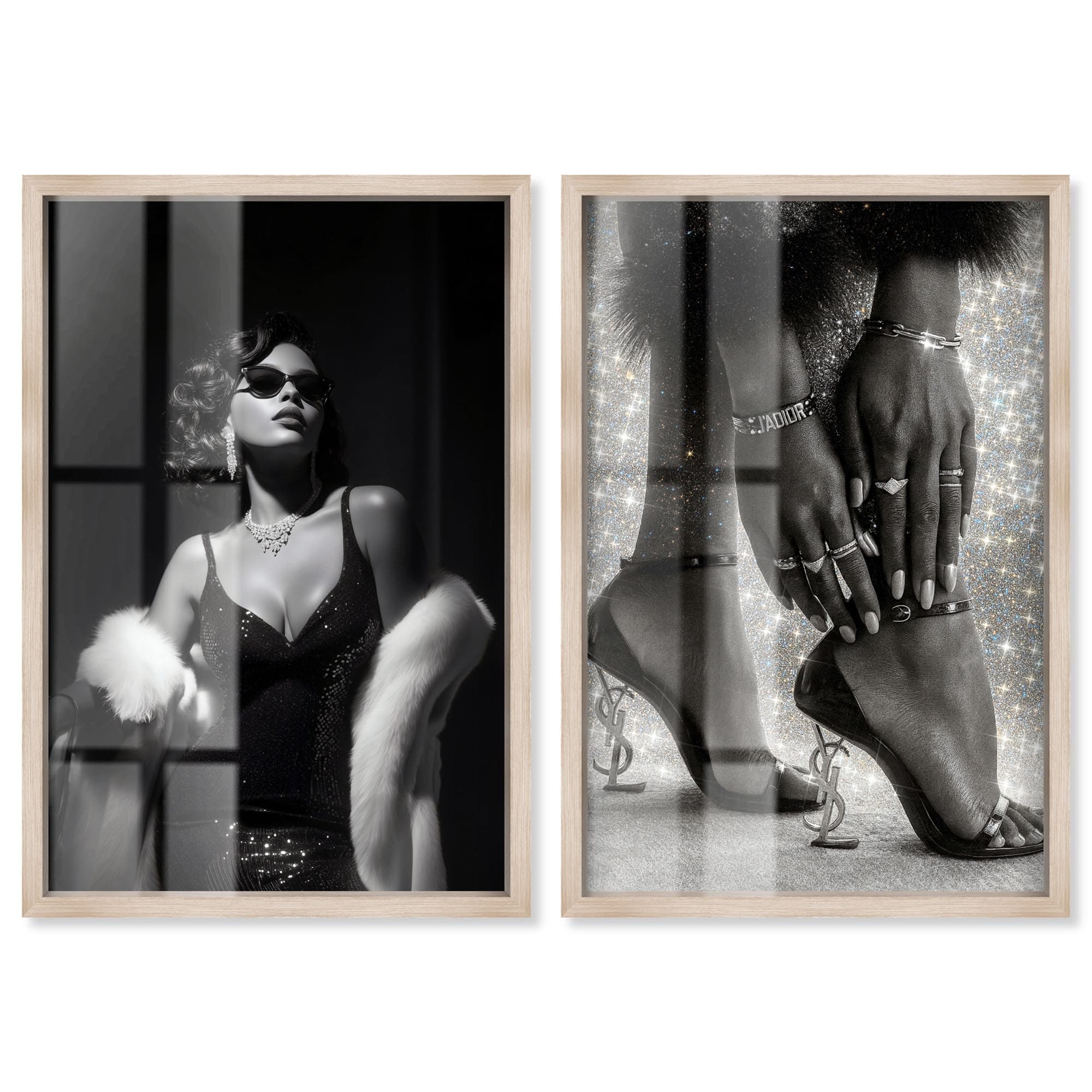 Vintage Glam Fashion Set Shadowbox Print By Remedy