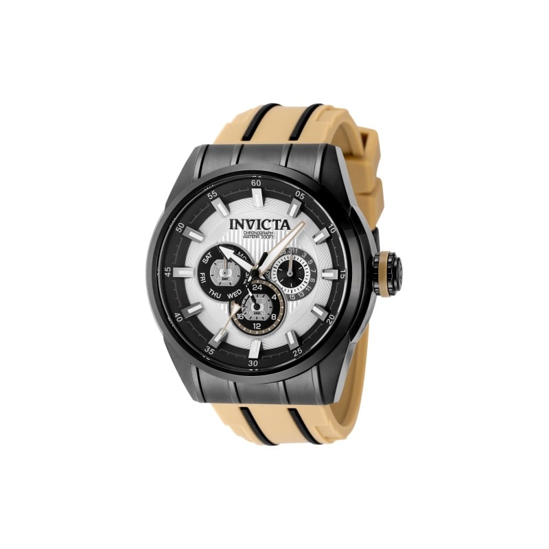 Invicta Men's 49053 Speedway Quartz Chronograph Silver, Black Dial Watch - Silver/Black