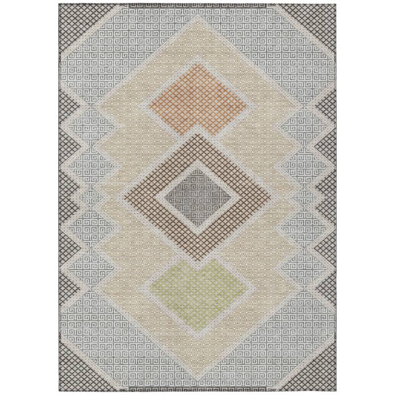 HomeRoots Geometric Transitional Rectangle Outdoor Rug