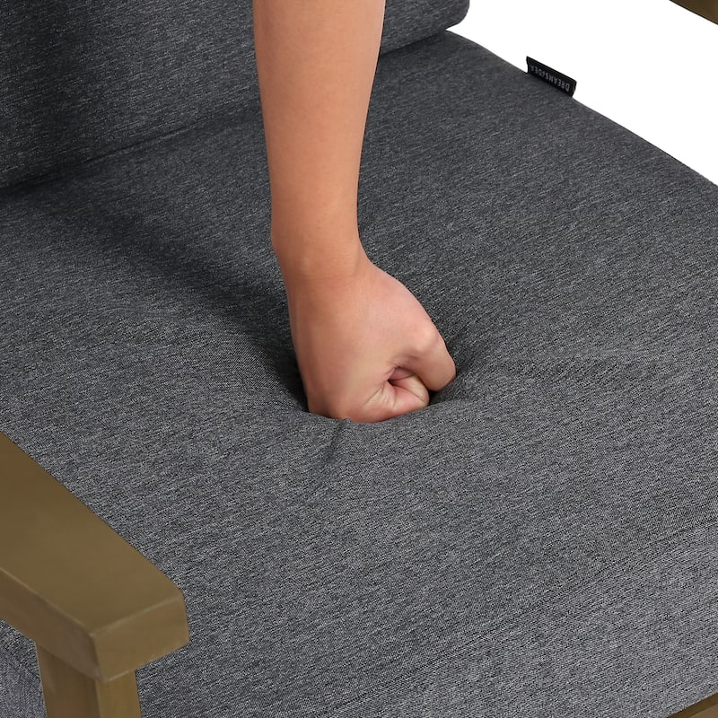 Set of 2 Outdoor Teak Wood Patio Chair with Cushion