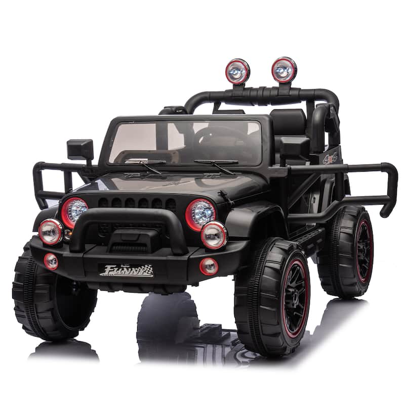 24V Kids Electric Ride-On Car for Ages 3-8, Remote Control, 2WD with Bluetooth & USB - Black