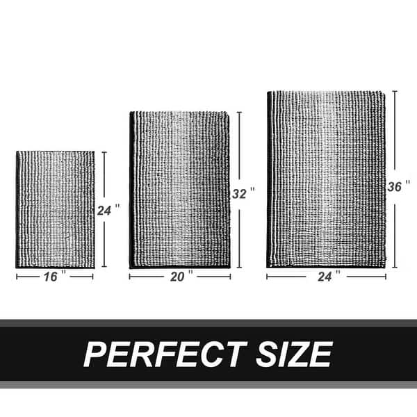 dimension image slide 4 of 10, Ombre Chenille Non-Slip Bath Rug