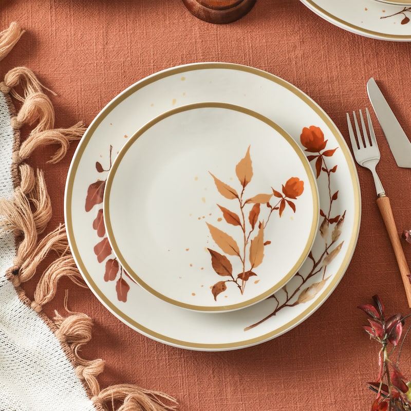 Stone Lain Maple Porcelain Dinnerware Set