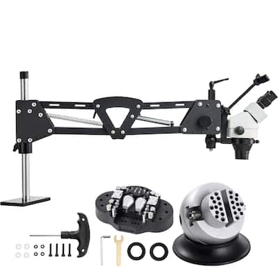 Multi-Directional Microscope with Spring Bracket, 7X-45X Magnification Jewelry Microscope, Micro Jewelry Inlaid Stand