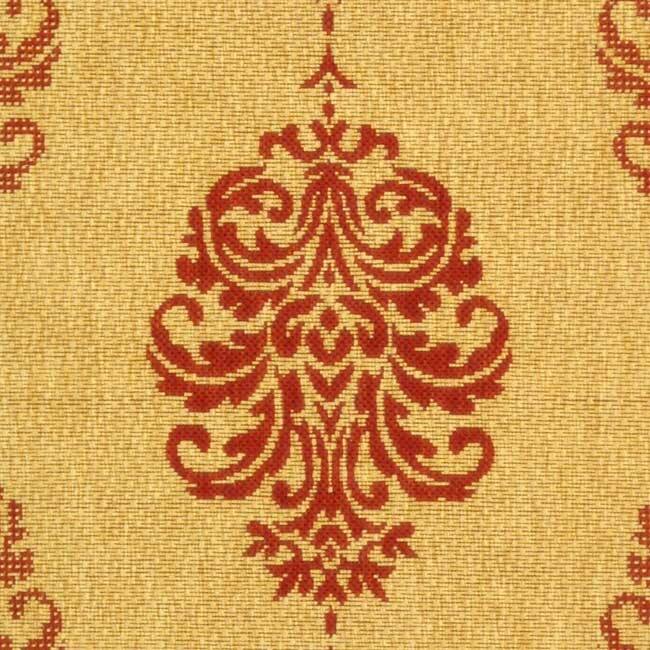 SAFAVIEH Courtyard Pauley Damask Indoor/ Outdoor Waterproof Patio Backyard Rug