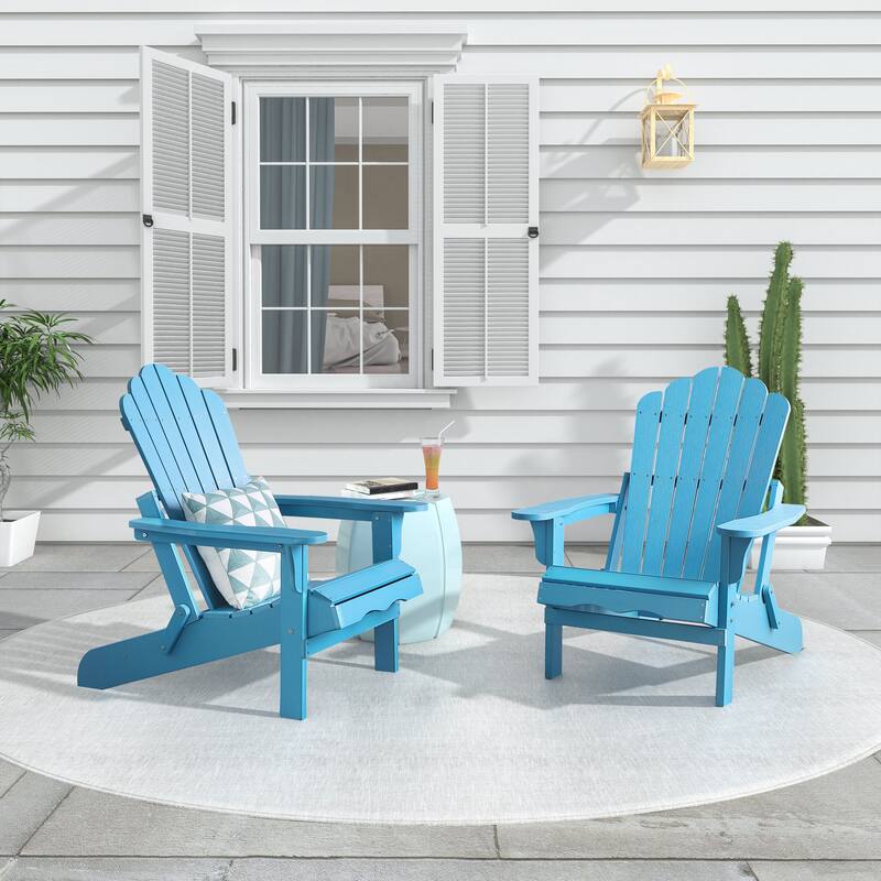 Haven Poly Resin Plastic Folding Adirondack Chair (Set of 2)