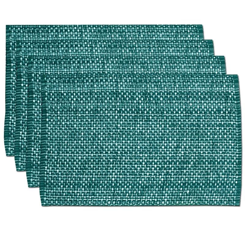 Sweet Home Collection Two Tone Cotton Woven 13x19 Placemats Turquoise (Set of 2, 4, or 6)