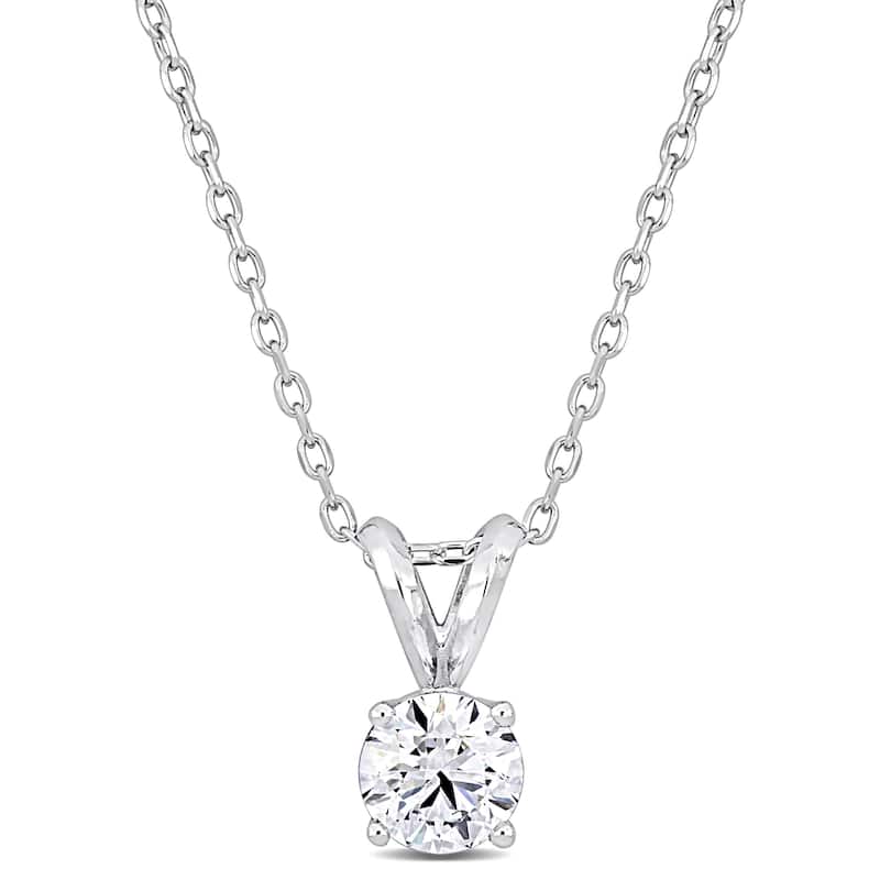 3/4ct TDW Lab-Grown Diamond Solitaire Pendant with Chain in Platinum - 18 in