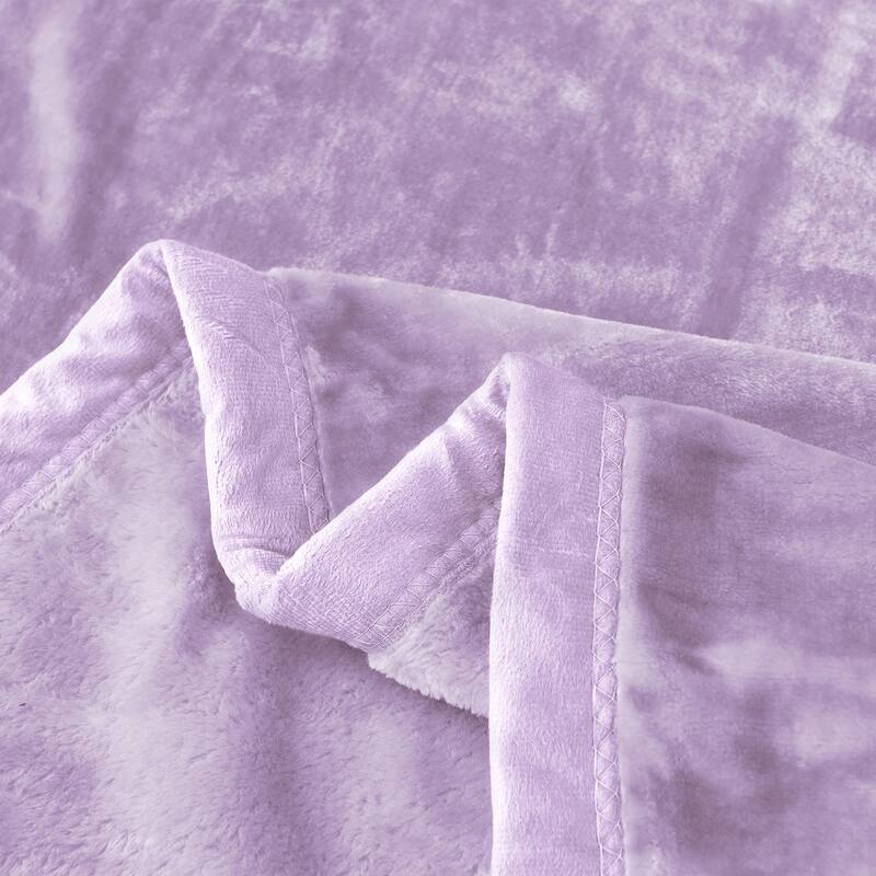 Thicken Reversible Solid Mink Fleece Blanket Fuzzy Cozy Bed Blanket for Couch Camping