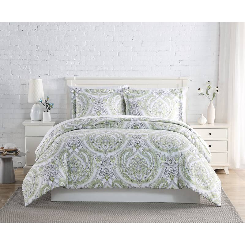 Vilano Plush All Seasons Pure Melody Paisley Down Alternative 3-piece Comforter