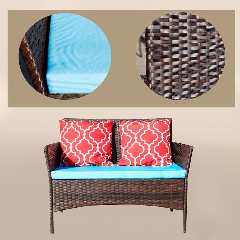 Four-Piece Sofa Set Table With Sofa Chair
