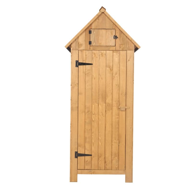 Single Door Wooden Garden Storage Shed - Yellow
