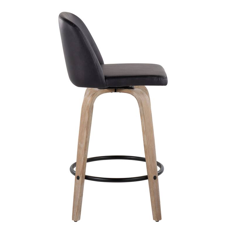 Carson Carrington Vallberga 26" Fixed-Height Counter Stool With Whitewashed Wood Base (Set of 2)