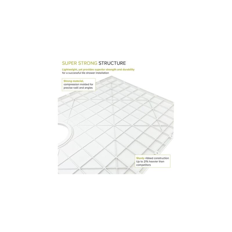 Transolid Ready to Tile Wet Floor Shower Base in White