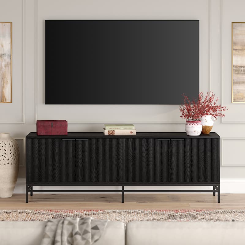 Montello Rectangular TV Stand for TV's up to 78" - 70" Wide - Black Grain