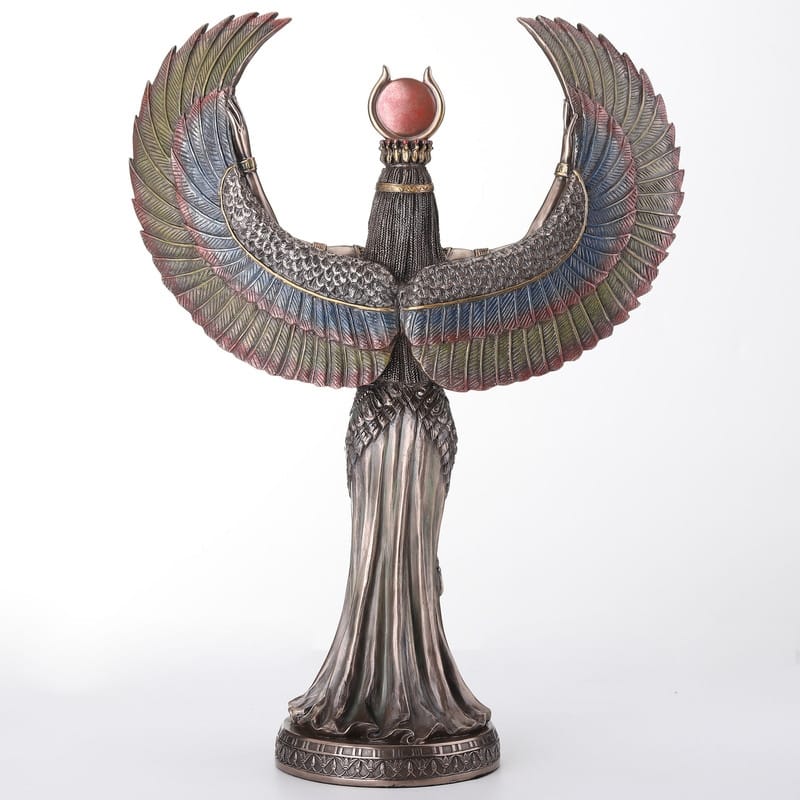 13.39 inches Height Cold Cast Bronze Isis the Egyptian Goddess of Magic and Wisdom Bronze Finish Figurine