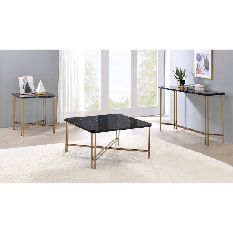Steve Silver Dominic Faux Marble Console Table