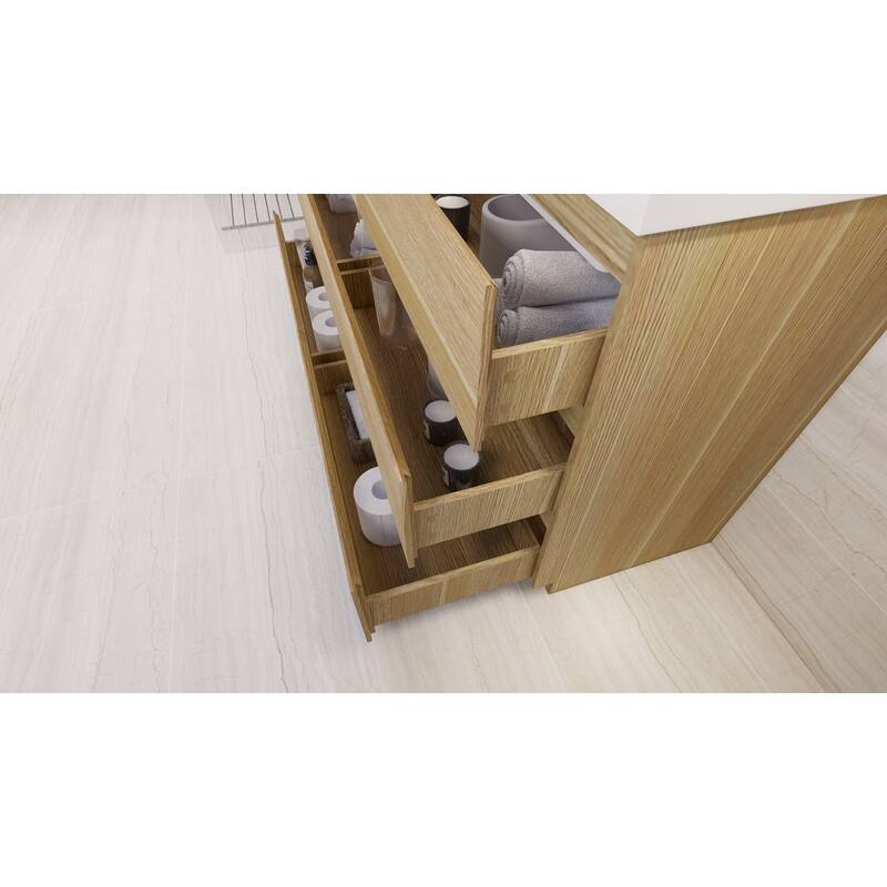 Aron 60'' Freestanding Vanity with Right Single Sink