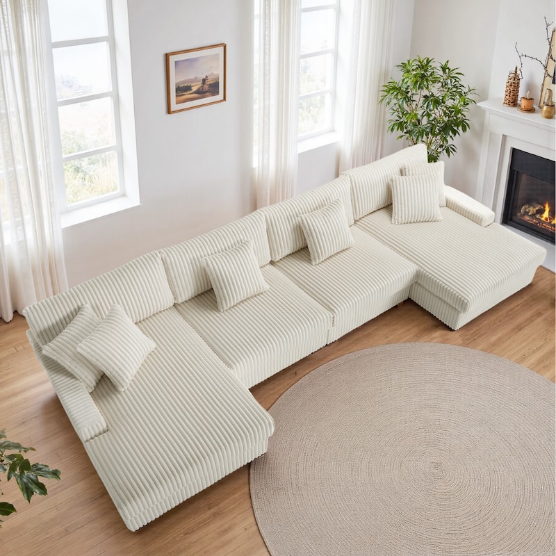 Anne 150" W Oversized Upholstered Modular Sectional Sofa
