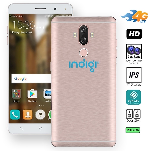 Indigi NEW 4G LTE 6-inch Android 7 SmartPhone (OctaCore @ 1.3GHz + DualSIM + FingerPrint Scanner + 13MP Camera + GSM Unlocked)