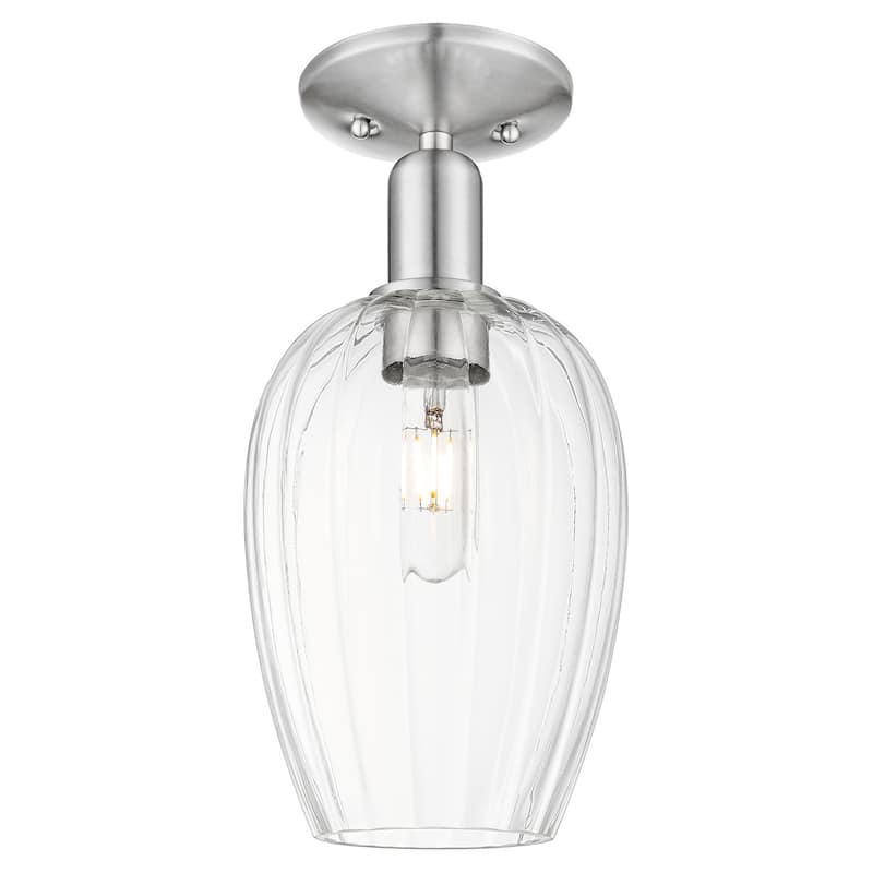 Innovations Lighting 716-1C-G457-6CL Preston 13" Tall Semi-Flush - Brushed Satin Nickel