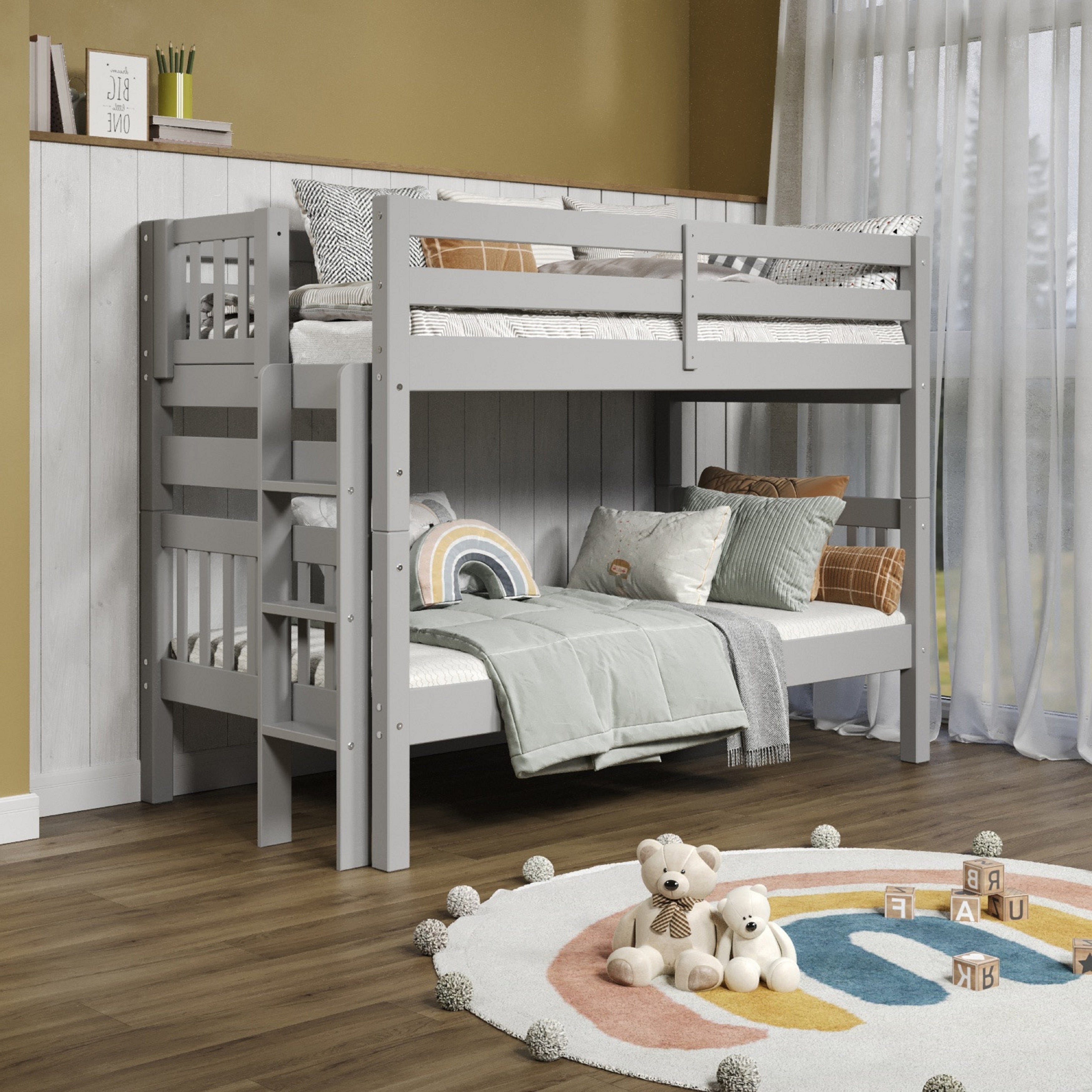 Taylor & Olive Trillium Twin over Twin Bunk Bed with End Ladder
