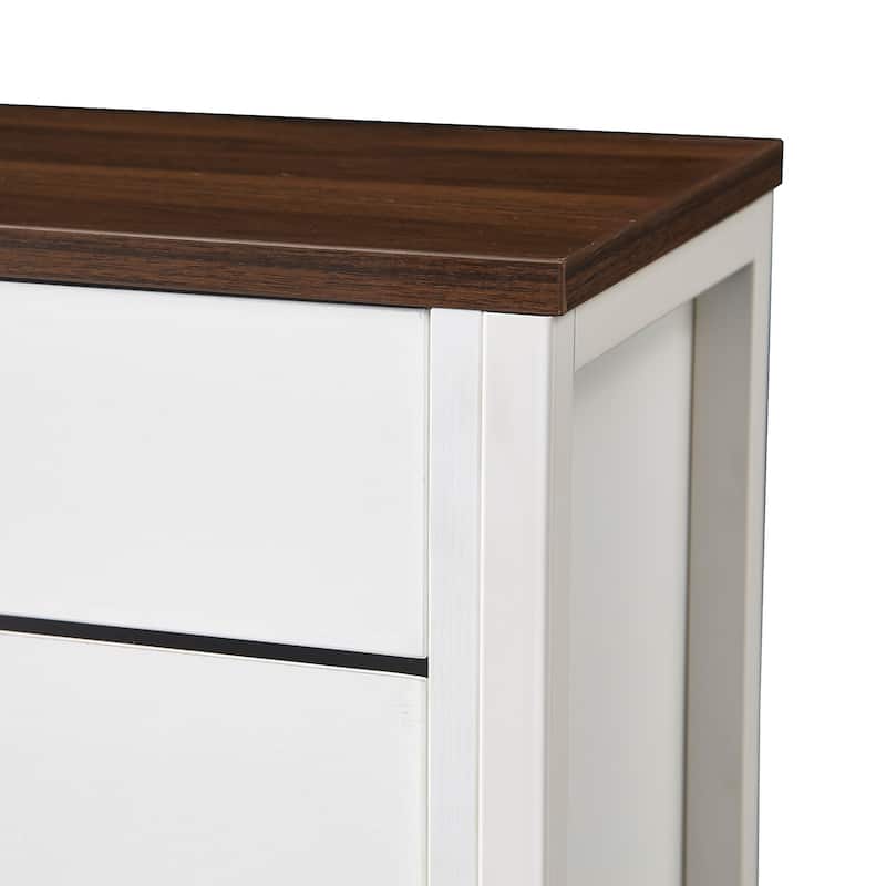 Hidden Wood Shoe Storage Cabinet, Narrow Shoe Cabinet with Drawers, 3-Tier 15 Pair Shoe Rack for Hallway, Entryway