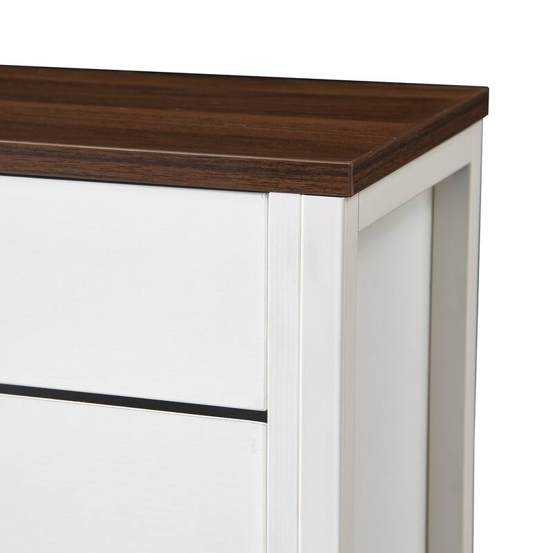 Wood Shoe Storage Cabinet for Entryway, 2 Flip Drawers Shoe Rack, Freestanding Hidden Shoe Organizer Holds up to 10 Pairs