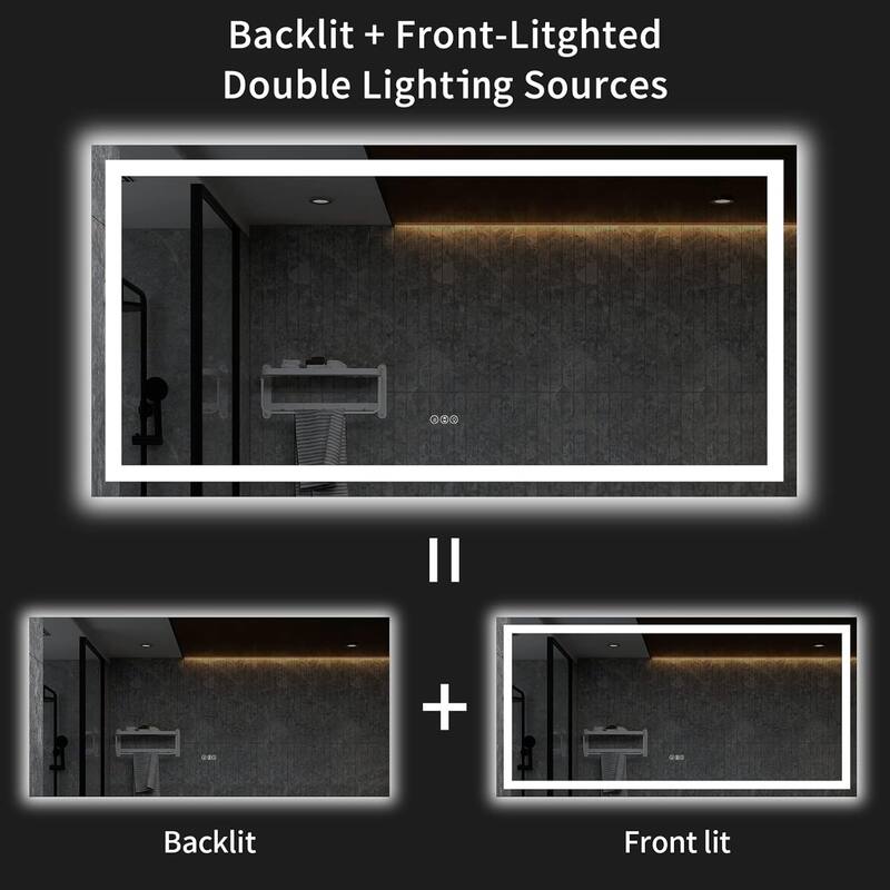 77x36 Inch Frameless LED Bathroom Mirror,Smart Mirror