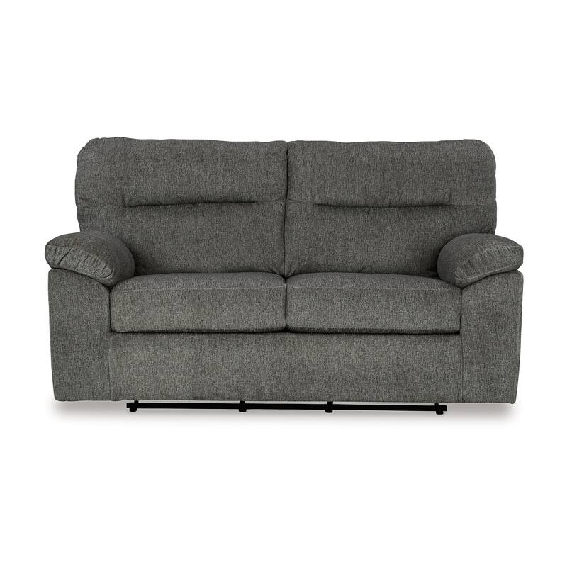 Yido Gliding Loveseat, 72 Inch, Mineral Gray Polyester Pillowtop