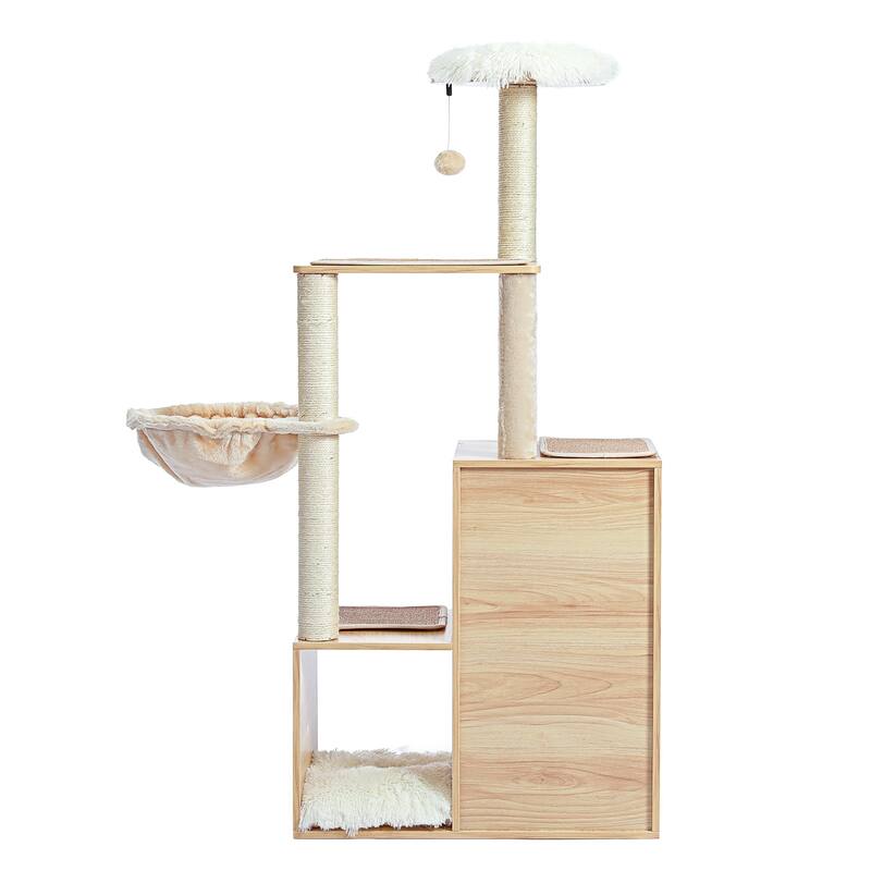 Modern Deluxe Castle Cat Furniture - Khaki