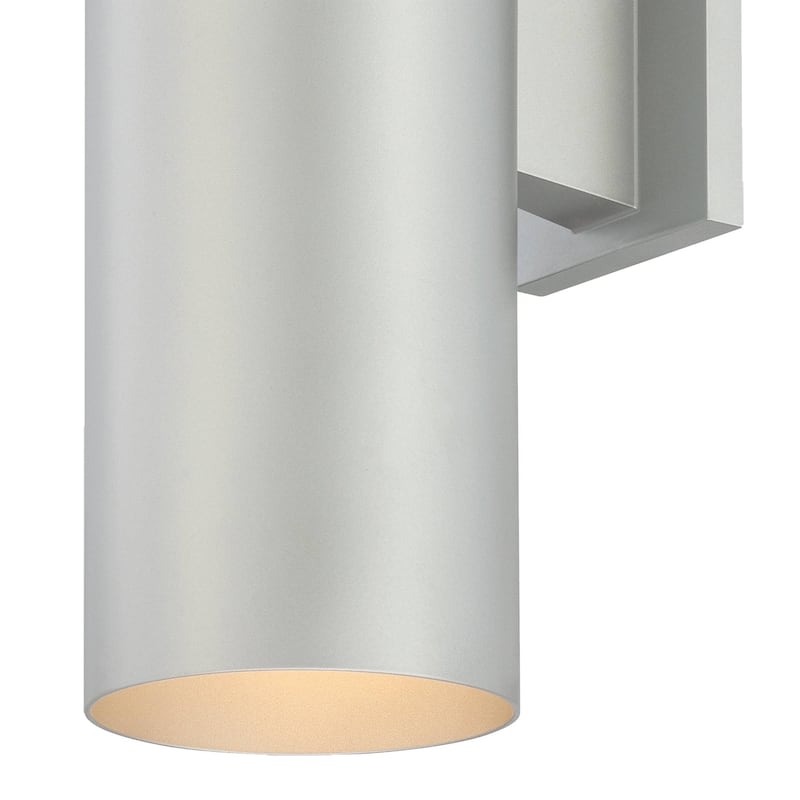 Volume Lighting 2-Light LED Silver Gray Outdoor Cylinder Wall Mount