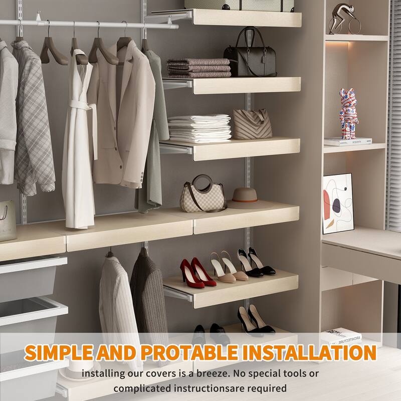 5 Pcs Wire Shelf Covers, Foamed PVC Wire Rack Covers for Removable Closet (Not Wood), Pantry Shelves for Cabinet Bathroom