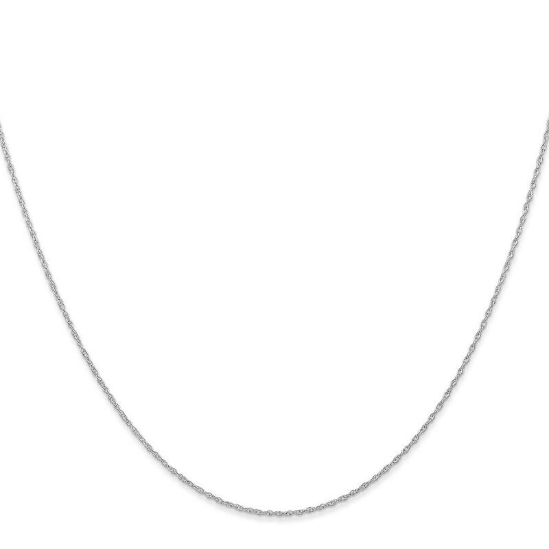 Curata 14k White Gold Solid 0.6mm Carded Cable Rope Chain Necklace Options: 16 18 20 24