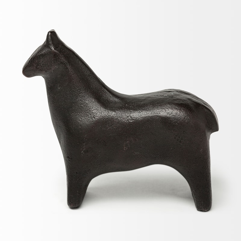 Sphynx II Black Cast Aluminum Horse Shaped Decorative Object - 7.0L x 2.3W x 6.0H
