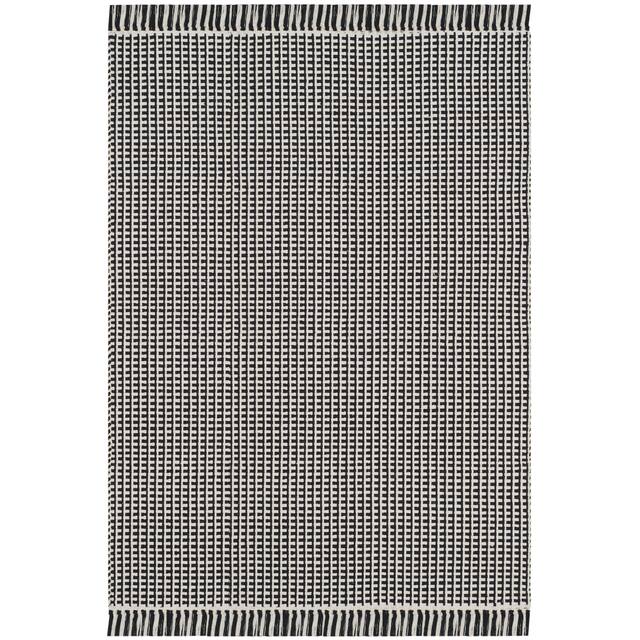SAFAVIEH Handmade Montauk Rukhsana Flatweave Cotton Fringe Rug - 3' x 5' - Ivory/Black